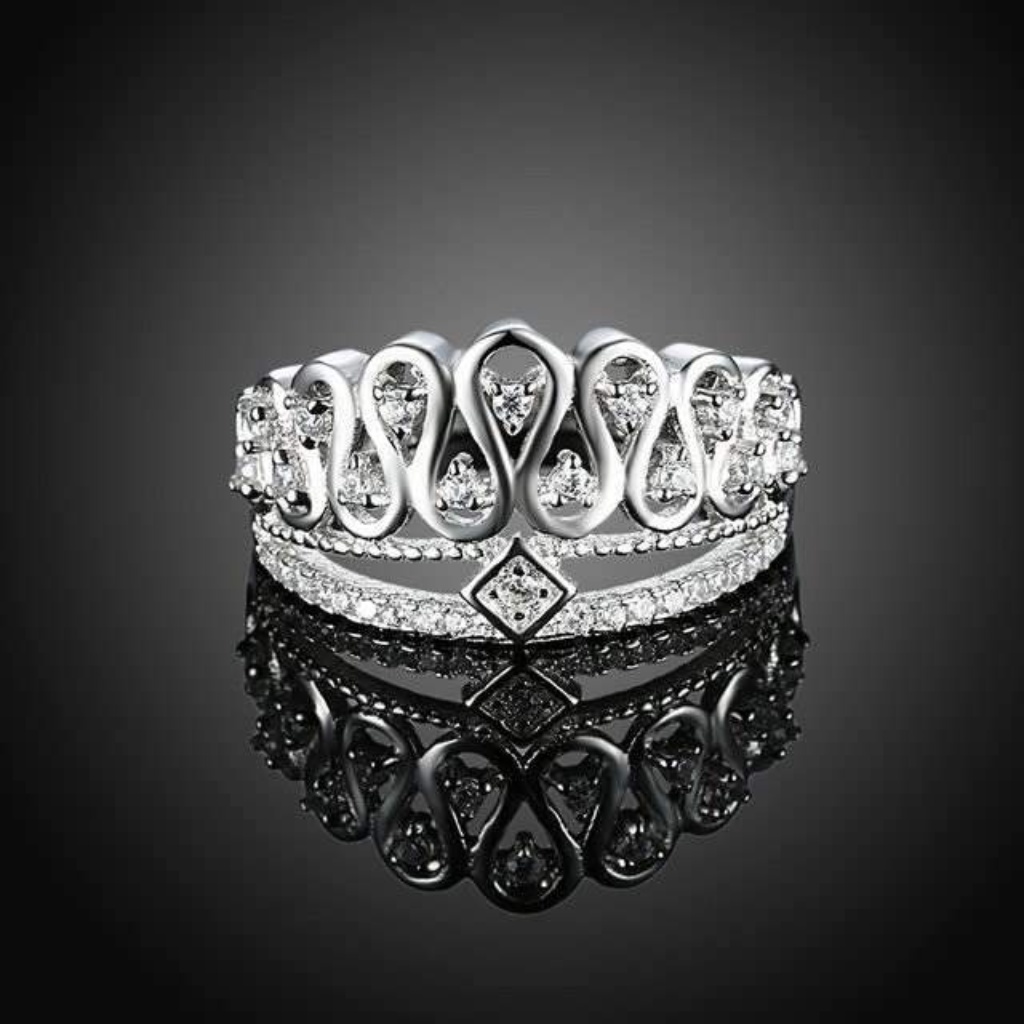 Victorian Princess Tiara Ring 925 Sterling Silver